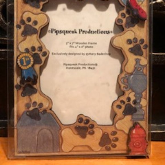 WOODEN PET PHOTO FRAME NWB - Picture 2 of 2